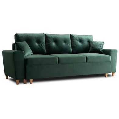 Диван 3-х місний оксамитовий MEBEL ELITE EMIL Velvet 230 см Зелений фотографія