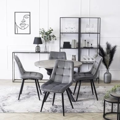 Стул бархатный MEBEL ELITE RIO Velvet, Серый фотография