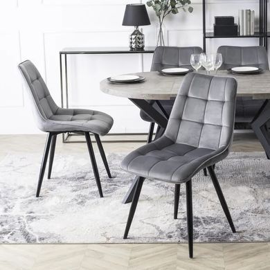 Стул бархатный MEBEL ELITE RIO Velvet, Серый фотография