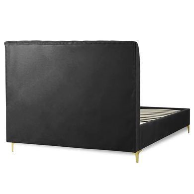 Кровать двуспальная бархатная MEBEL ELITE MARCELO Velvet 160x200 см Черный фотография