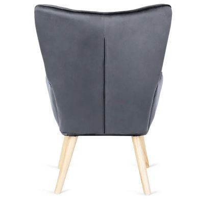 Крісло м'яке оксамитове з підставкою для ніг MEBEL ELITE LOZANO Velvet Сірий фотографія