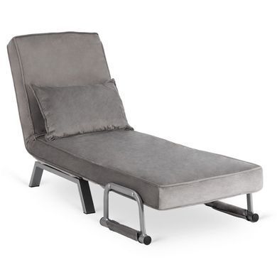 Крісло розкладне MEBEL ELITE BART Velvet&nbsp;Сірий фотографія