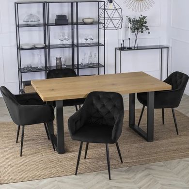 Стул бархатный MEBEL ELITE VIKI Velvet черный фотография