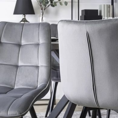 Стул бархатный MEBEL ELITE RIO Velvet, Серый фотография