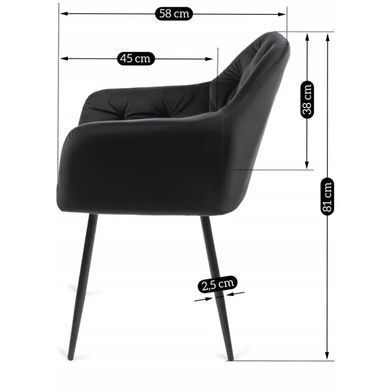 Стул бархатный MEBEL ELITE VIKI Velvet черный фотография