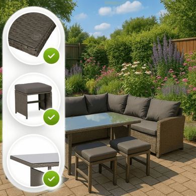 Комплект садовой мебели MEBEL ELITE GEORGIA Серый