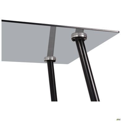 Стіл Umberto AMF 120X70 Чорний/скло тоноване сіре фотографія