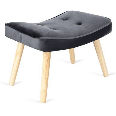 Крісло м'яке оксамитове з підставкою для ніг MEBEL ELITE LOZANO Velvet Сірий фотографія