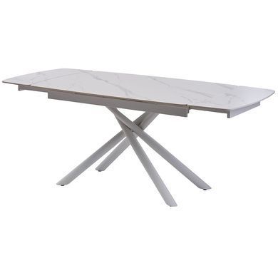 Стіл розкладний PALERMO WHITE MARBLE Concepto 140(200)x90 Кераміка Матовий Білий фотографія