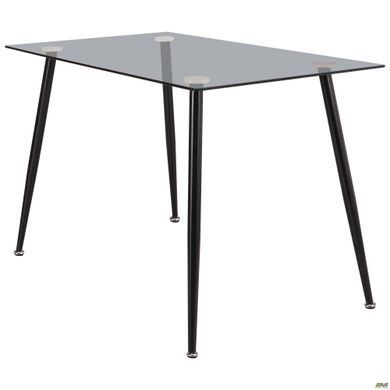 Стіл Umberto AMF 120X70 Чорний/скло тоноване сіре фотографія