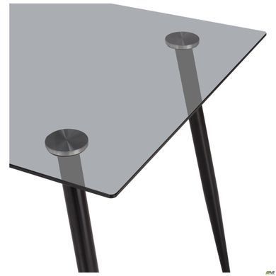 Стіл Umberto AMF 120X70 Чорний/скло тоноване сіре фотографія