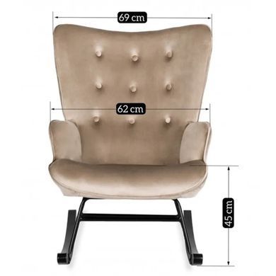 Крісло-гойдалка оксамитове MEBEL ELITE ELIS Velvet Бежевий фотографія