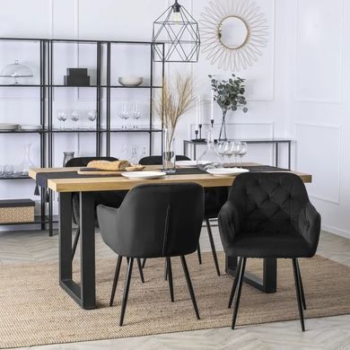 Стул бархатный MEBEL ELITE VIKI Velvet черный фотография