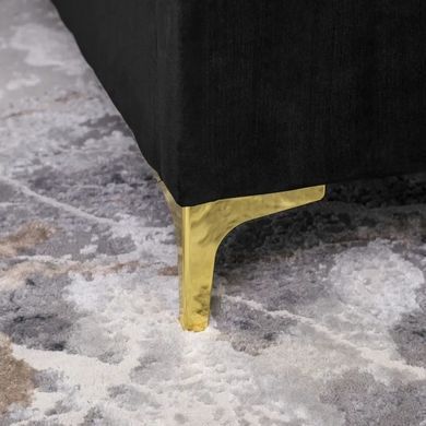 Кровать двуспальная бархатная MEBEL ELITE MARCELO Velvet 160x200 см Черный фотография