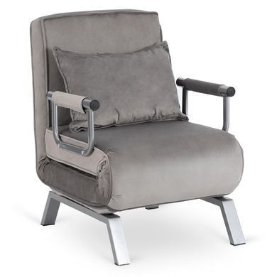 Крісло розкладне MEBEL ELITE BART Velvet&nbsp;Сірий фотографія