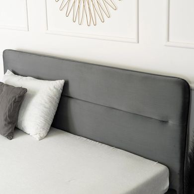 Ліжко оксамитове MEBEL ELITE BOND Velvet 160x200см Сірий фотографія