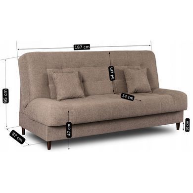 Диван розкладний MEBEL ELITE NEPAL 187 см Коричневий фотографія