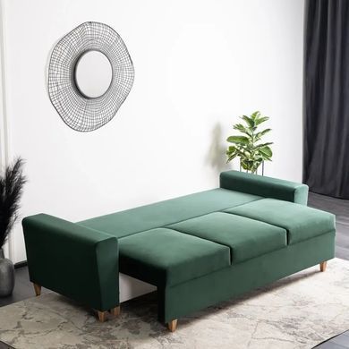 Диван 3-х місний оксамитовий MEBEL ELITE EMIL Velvet 230 см Зелений фотографія