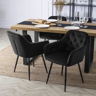 Стул бархатный MEBEL ELITE VIKI Velvet черный фотография