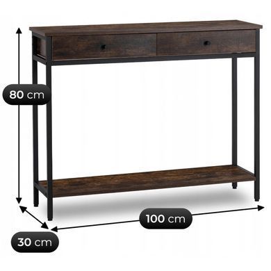 Консоль MEBEL ELITE EVERLY 100 рустикальний дуб/чорний фотографія