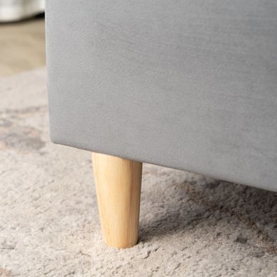 Ліжко оксамитове MEBEL ELITE BOND Velvet 160x200см Сірий фотографія