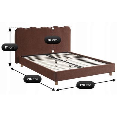 Кровать двуспальная MEBEL ELITE IZMIR 160x200 см Рыжий фотография