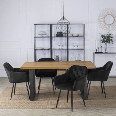 Стул бархатный MEBEL ELITE VIKI Velvet черный фотография