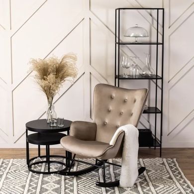 Крісло-гойдалка оксамитове MEBEL ELITE ELIS Velvet Бежевий фотографія