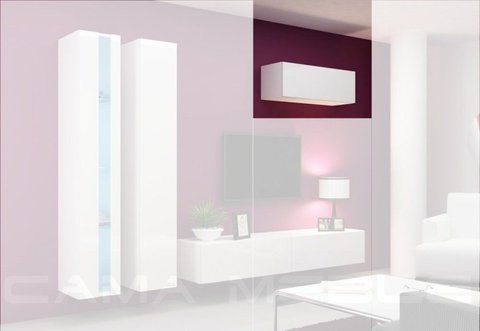 Вітрина підвісна VIGO Cama 90 Білий Мат / Білий Глянець фотографія