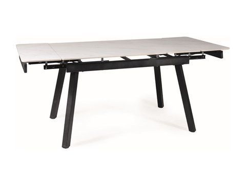 Стол Раскладной JOHN 150(210)x90 Signal Белый Мрамор / Черный Мат фотография