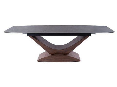 Cтол раскладной DOLCE Ceramic Signal 180(240)x95 Серый Мрамор / Орех фотография