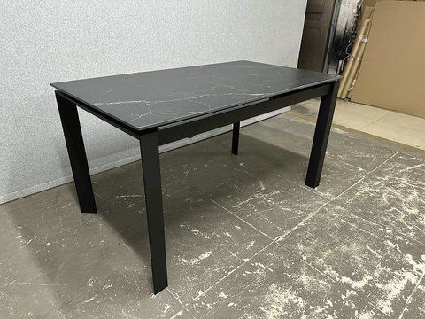 Стол Раскладной ЛАРС Prestol 140/200x80 Керамика Черный Мат / Черный фотография