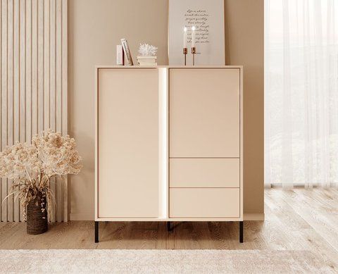 Комод високий Perfect Home Даст / Dast 2-дверний з 2 шухлядами 2D2S/104 Беж фотографія