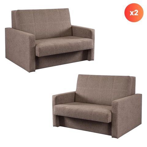 Набір з 2х розкладних крісел MEBEL ELITE MILAN 2, 135 см MEBEL ELITE Бежевий / тканина фотографія
