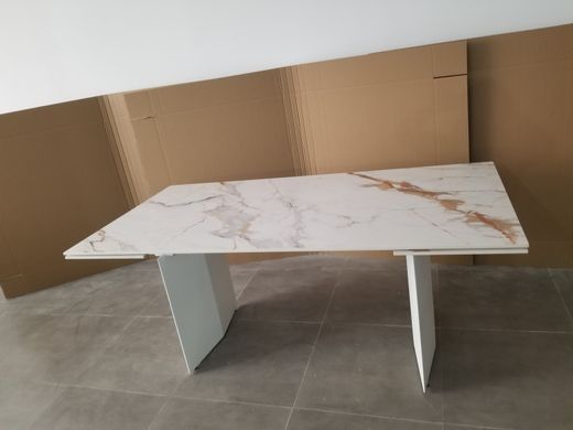 Стол раскладной REAL GOLDEN CARRARA Concepto 180(260)x90 Керамика Белый фотография
