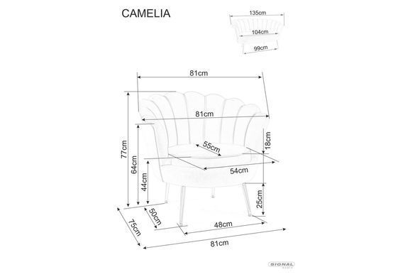 Кресло CAMELLIA 1 Velvet Signal Беж фотография
