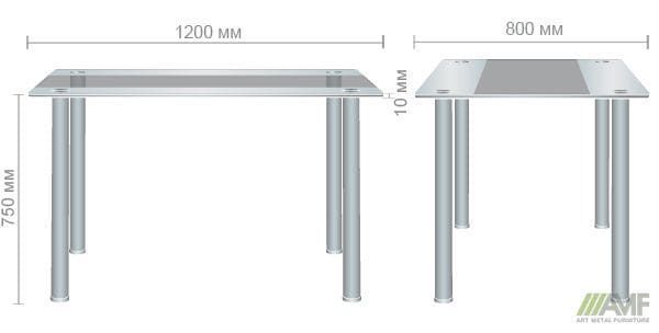Стіл обідній Аттика База AMF 120X80 Прозорий / Білий фотографія
