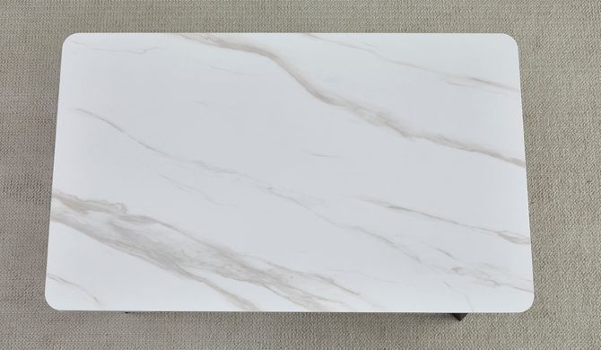 Стол раскладной MADRID CERAMIC Intarsio 120(180)*85 Белый Глянец Черный фотография