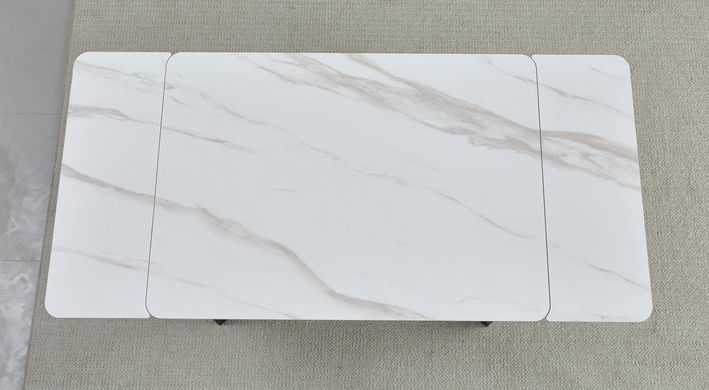 Стол раскладной MADRID CERAMIC Intarsio 120(180)*85 Белый Глянец Черный фотография