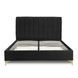 Кровать двуспальная бархатная MEBEL ELITE MARCELO Velvet 160x200 см Черный