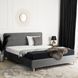 Ліжко оксамитове MEBEL ELITE BOND Velvet 160x200см Сірий фотографія