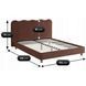 Кровать двуспальная MEBEL ELITE IZMIR 160x200 см Рыжий