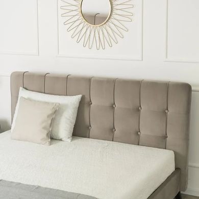 Кровать двуспальная бархатная MEBEL ELITE LINO Velvet, 160x200 см, Бежевый фотография