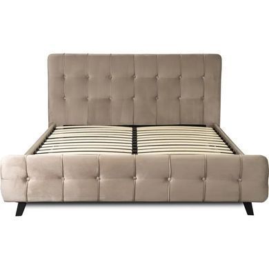 Кровать двуспальная бархатная MEBEL ELITE LINO Velvet, 160x200 см, Бежевый фотография