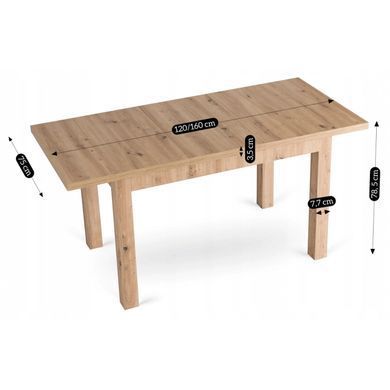 Стол раскладной MEBEL ELITE SKUBI 120(160)х75 см Дуб артизан фотография