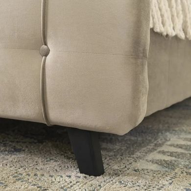 Кровать двуспальная бархатная MEBEL ELITE LINO Velvet, 160x200 см, Бежевый фотография