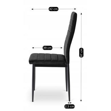 Стул бархатный MEBEL ELITE NARIS Velvet Черный фотография