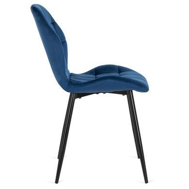Стілець оксамитовий MEBEL ELITE LUCKY Velvet, Синій / Чорний фотографія