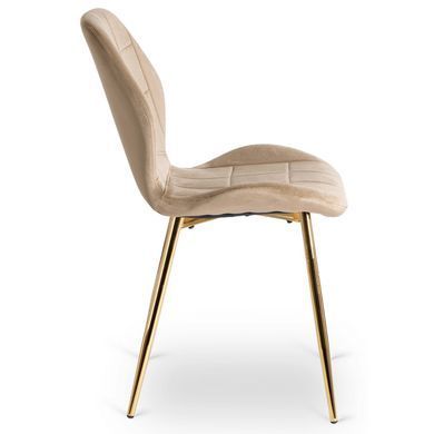 Стілець оксамитовий MEBEL ELITE IRYS Velvet Беж/золото фотографія