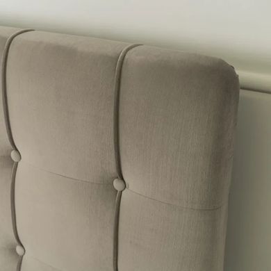 Кровать двуспальная бархатная MEBEL ELITE LINO Velvet, 160x200 см, Бежевый фотография